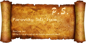 Parovsky Sólyom névjegykártya